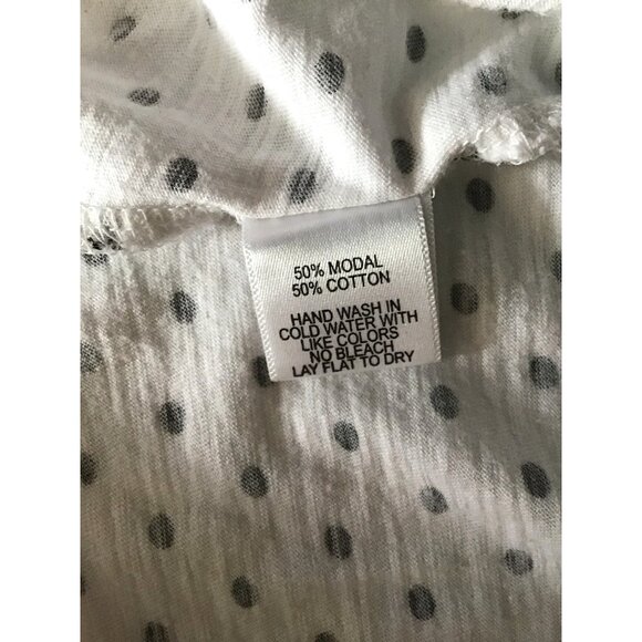 GIBSON- WOMENS WHITE W/BLACK POLKA DOTS RACE BACK TANK SIZE X-SMALL - Picture 6 of 6